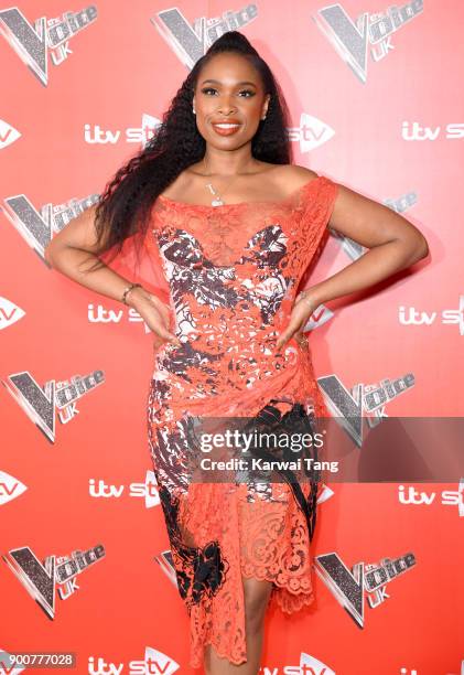 Jennifer Hudson attends The Voice UK Launch photocall at Ham Yard Hotel on January 3, 2018 in London, England.