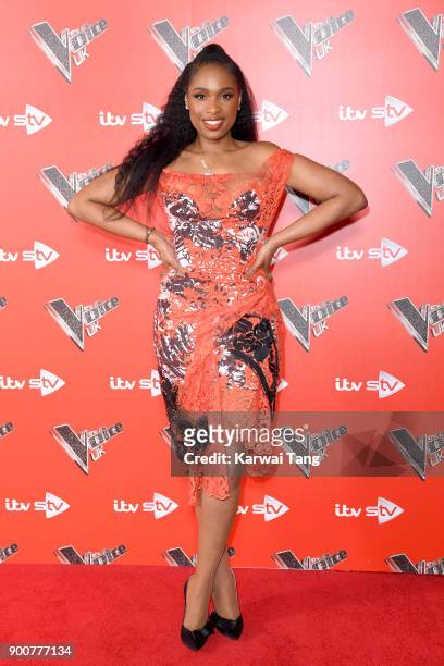 Jennifer Hudson attends The Voice UK Launch photocall at Ham Yard Hotel on January 3, 2018 in London, England.