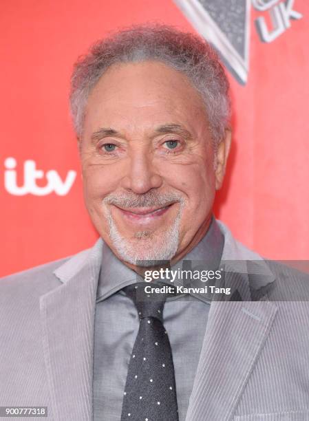 Sir Tom Jones attends The Voice UK Launch photocall at Ham Yard Hotel on January 3, 2018 in London, England.