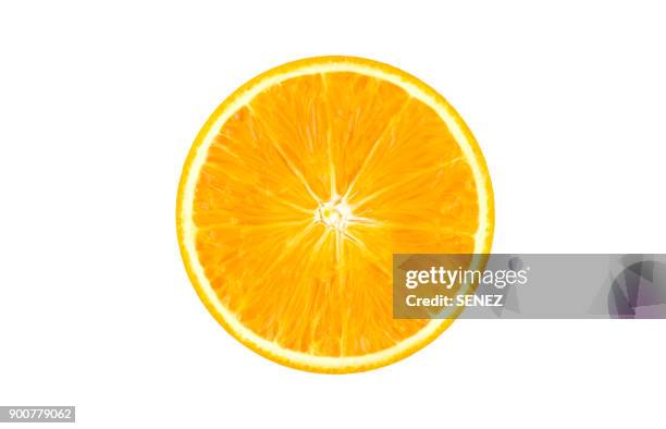 slice of orange - citrus fruit stockfoto's en -beelden