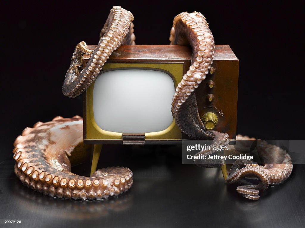 Octopus Attacking Television Set