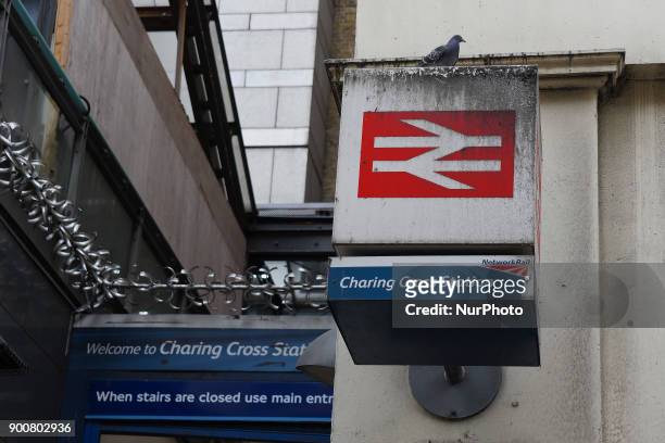 View of a Southeastern train as it makes its way to Charing Cros Station, London on January 3, 2018. Train strikes are looming in the new year as...