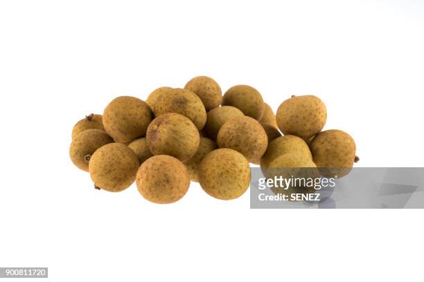 longans, white background - longan stock pictures, royalty-free photos & images