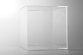 Empty acrylic cube