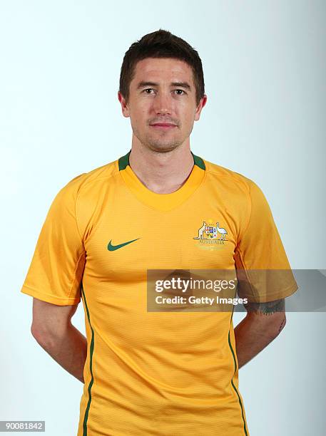 Harry Kewell poses during the Australian Socceroos portrait session on March, 2009 in Australia.