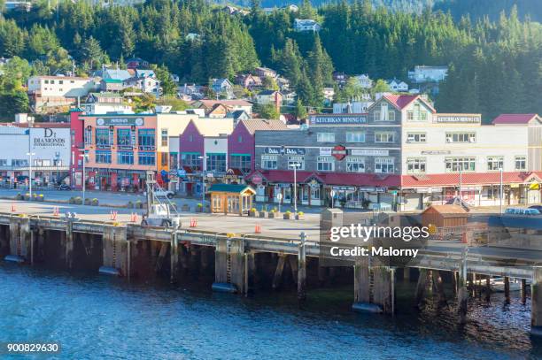 juneau skyline - alaska, usa - houses of alaska stock pictures, royalty-free photos & images