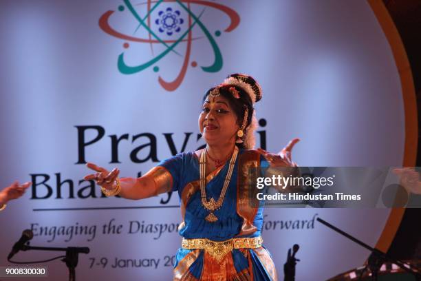 Artists perform Indian Classical dances during the Pravasi Bharatiya Diwas at the Hotel Ashok on January 8, 2008 in New Delhi, India.