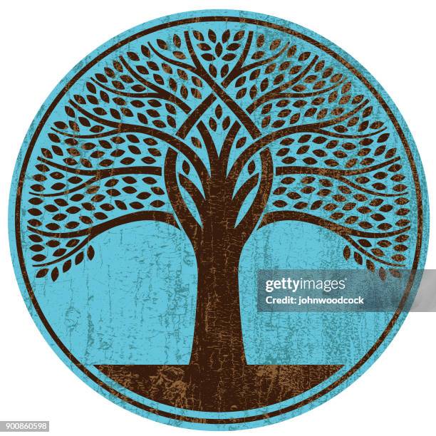 peeling paint round tree vector - exists stock illustrations