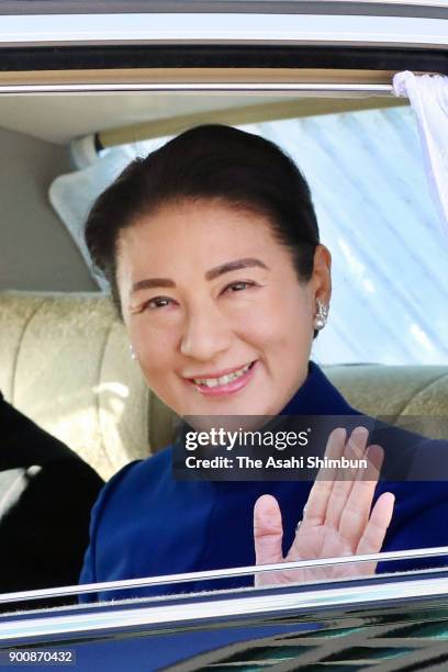 Crown Princess Masako is seen on arrival at the Imperial Palace on January 2, 2018 in Tokyo, Japan.