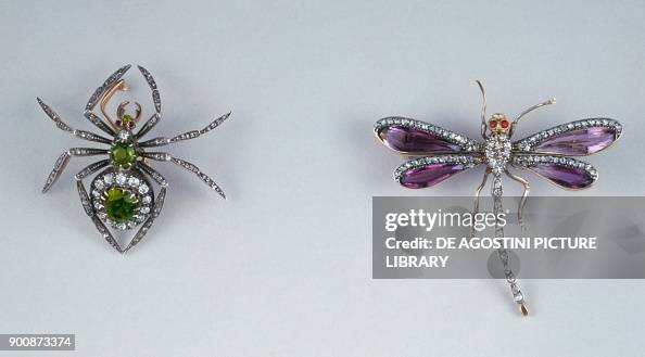 Insect-shaped brooches set with demantoid garnets and diamonds;... News ...