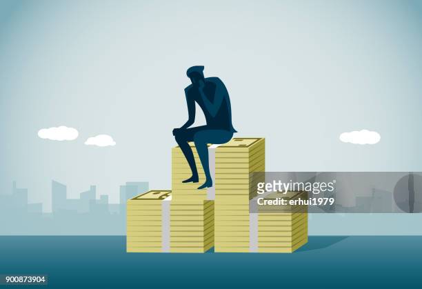 bankruptcy - rich man stock illustrations