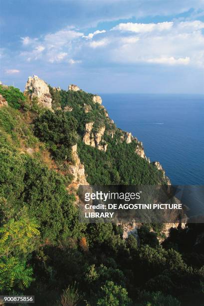 Capo d'Orso between Cetara and Maiori, Amalfi Coast , Campania, Italy.