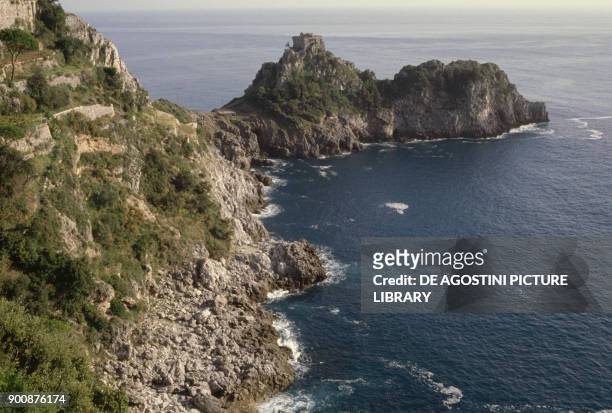 View of the Amalfi Coast , Campania, Italy.