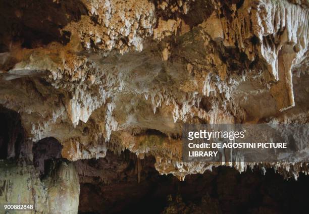 Stalactite formations in the Neptune's Grotto, Alghero, Sardinia, Italy.