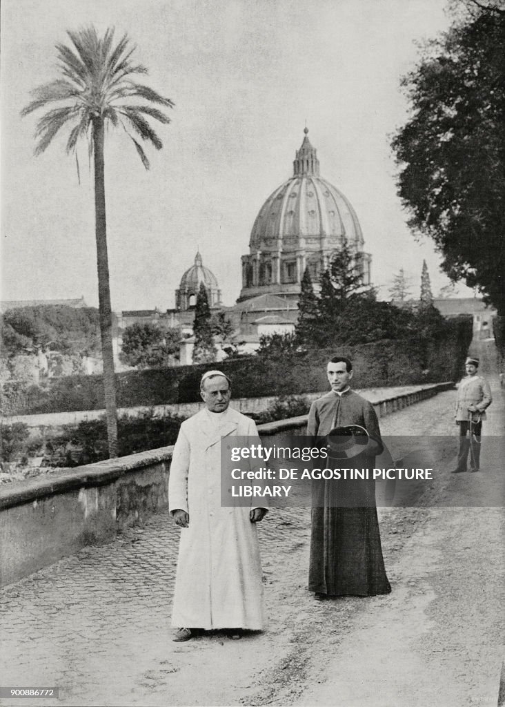 Pope Pius XI in the Vatican gardens, Vatican City