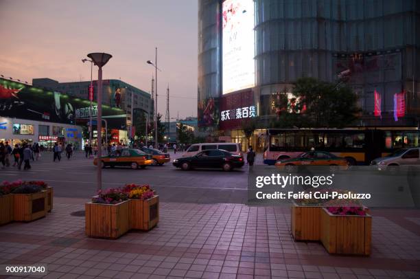 wangfujing street, beijing, china - wangfujing pedestrian street stock pictures, royalty-free photos & images