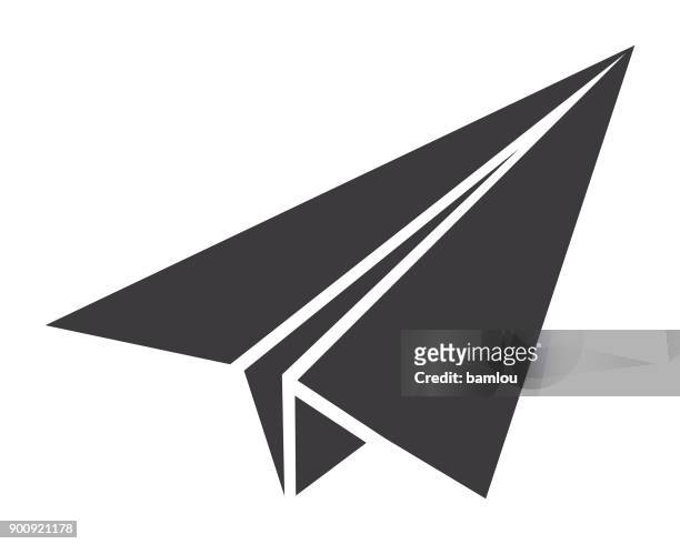 paper plane icon - paper airplane stock illustrations