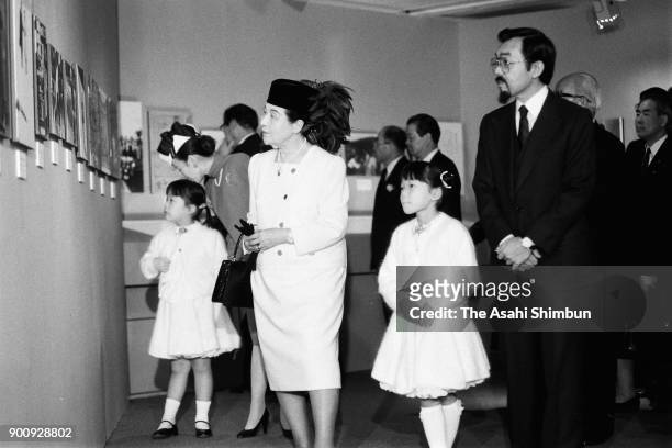 Princess Kikuko of Takamatsu , Prince Tomohito of Mikasa , Princess Nobuko of Mikasa and Princess Yoko and Princess Akiko visit the Prince Takamatsu...