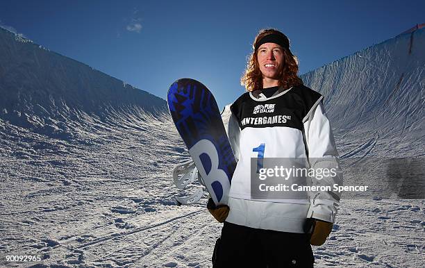 Shaun White of the United States of America poses after winning the Men's Snowboard Halfpipe final during day five of the Winter Games NZ at Cardrona...