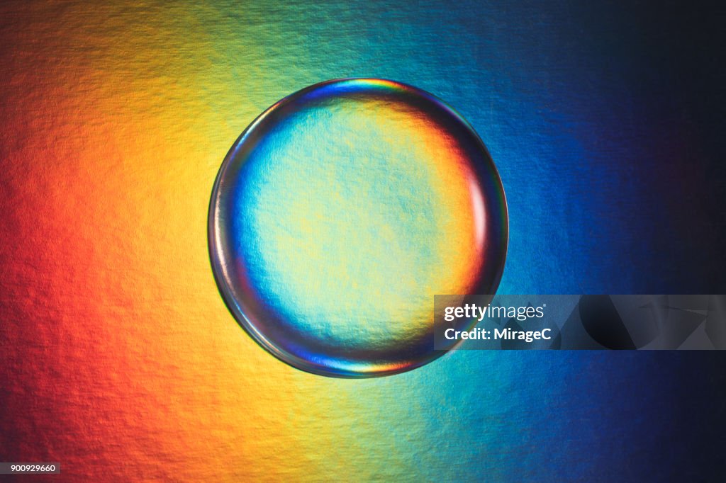 Waterdrop on Colorful Background