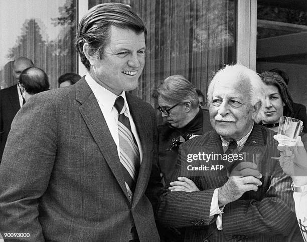 This 1971 file photo shows US Senator Edward M. Kennedy , D-MA, with US conductor Arthur Fiedler in Bonn, Germany. US Senator Ted Kennedy, a lion of...