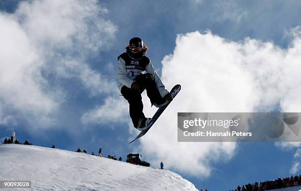 Shaun White of the United States of America competes in the Men's Snowboard Halfpipe during day five of the Winter Games NZ at Cardrona Alpine Resort...
