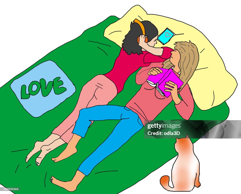 Girlfriends exchanging information