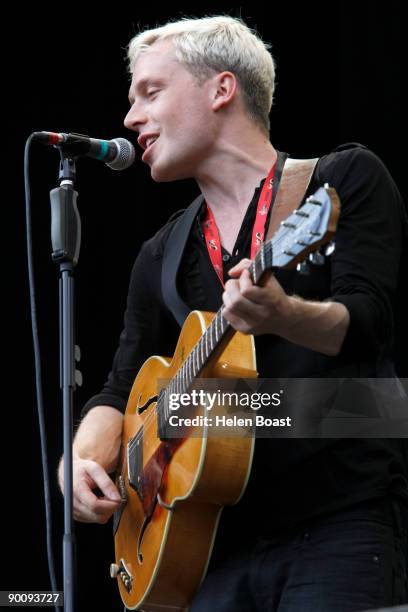 Mr Hudson performs on stage on the first day of V Festival at Hylands Park on August 22, 2009 in Chelmsford, England.