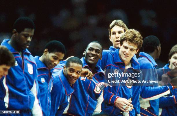 Los Angeles, CA Steve Alford, Patrick Ewing, Vern Fleming, Alvin Robertson, Michael Jordan, Joe Kleine, Jon Koncak, Chris Mullin, Men's Basketball...