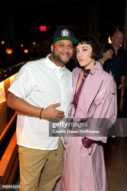 Timon Balloo and Mia Moretti attend SUGARCANE raw bar grill, Grand Opening in Dumbo at SUGARCANE raw bar grill on November 13, 2017 in Brooklyn, NY.