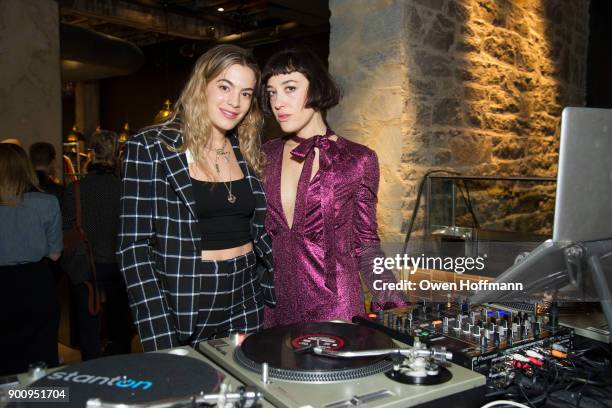 Chelsea Leyland and Mia Moretti attend SUGARCANE raw bar grill, Grand Opening in Dumbo at SUGARCANE raw bar grill on November 13, 2017 in Brooklyn,...