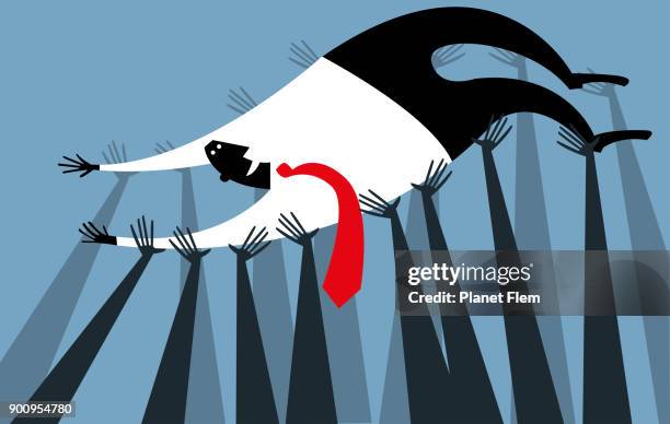 celebrated - crowd surfing stock illustrations