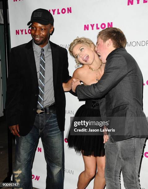 Actors Nelsan Ellis, AnnaLynne McCord and Allan Hyde arrive at Nylon Magazine's TV Issue launch party at SkyBar on August 24, 2009 in West Hollywood,...