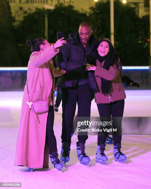 Vanessa White seen skating at Natural History Museum Ice Rink on January 3, 2018 in London, England.