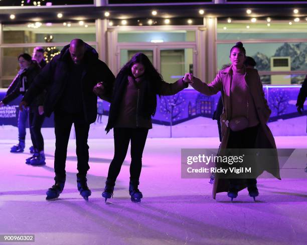 Vanessa White seen skating at Natural History Museum Ice Rink on January 3, 2018 in London, England.