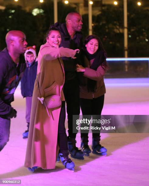 Vanessa White seen skating at Natural History Museum Ice Rink on January 3, 2018 in London, England.