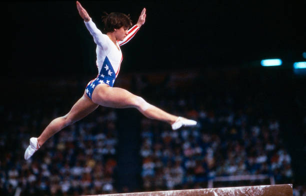 Los Angeles, CA Mary Lou Retton, Women's gymnastics competition, Pauley Pavilion, at the 1984 Summer Olympics, August 1, 1984.