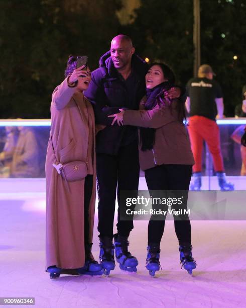 Vanessa White seen skating at Natural History Museum Ice Rink on January 3, 2018 in London, England.