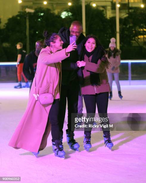 Vanessa White seen skating at Natural History Museum Ice Rink on January 3, 2018 in London, England.