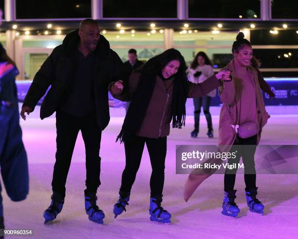 Vanessa White seen skating at Natural History Museum Ice Rink on January 3, 2018 in London, England.