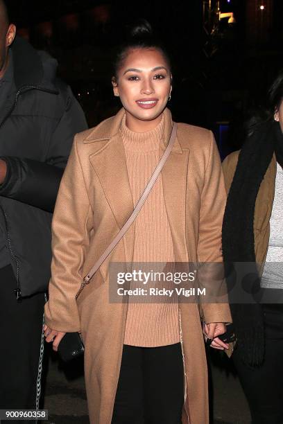 Vanessa White seen skating at Natural History Museum Ice Rink on January 3, 2018 in London, England.