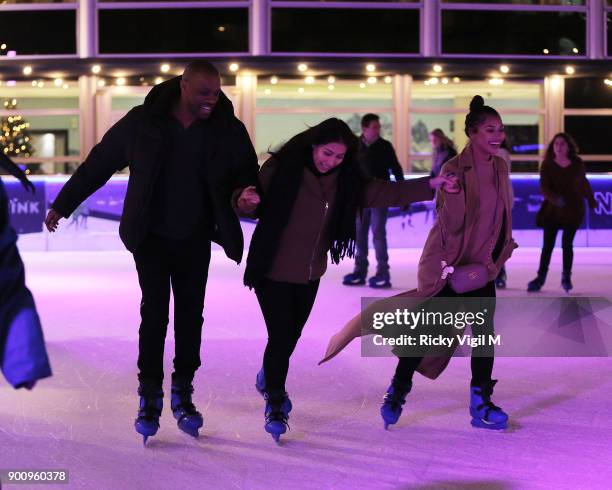 Vanessa White seen skating at Natural History Museum Ice Rink on January 3, 2018 in London, England.