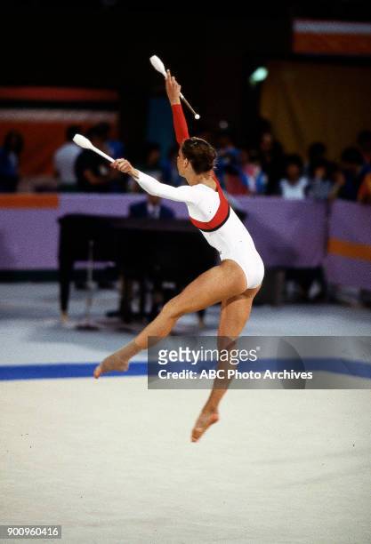 Los Angeles, CA Regina Weber, Women's gymnastics competition, Pauley Pavilion, at the 1984 Summer Olympics, August 1, 1984.
