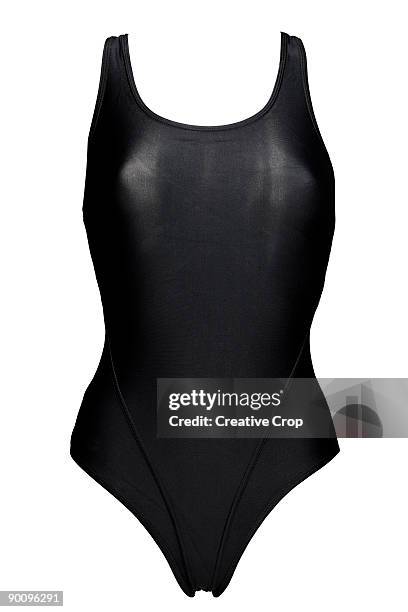 woman's black swim suit - eendelig zwempak stockfoto's en -beelden