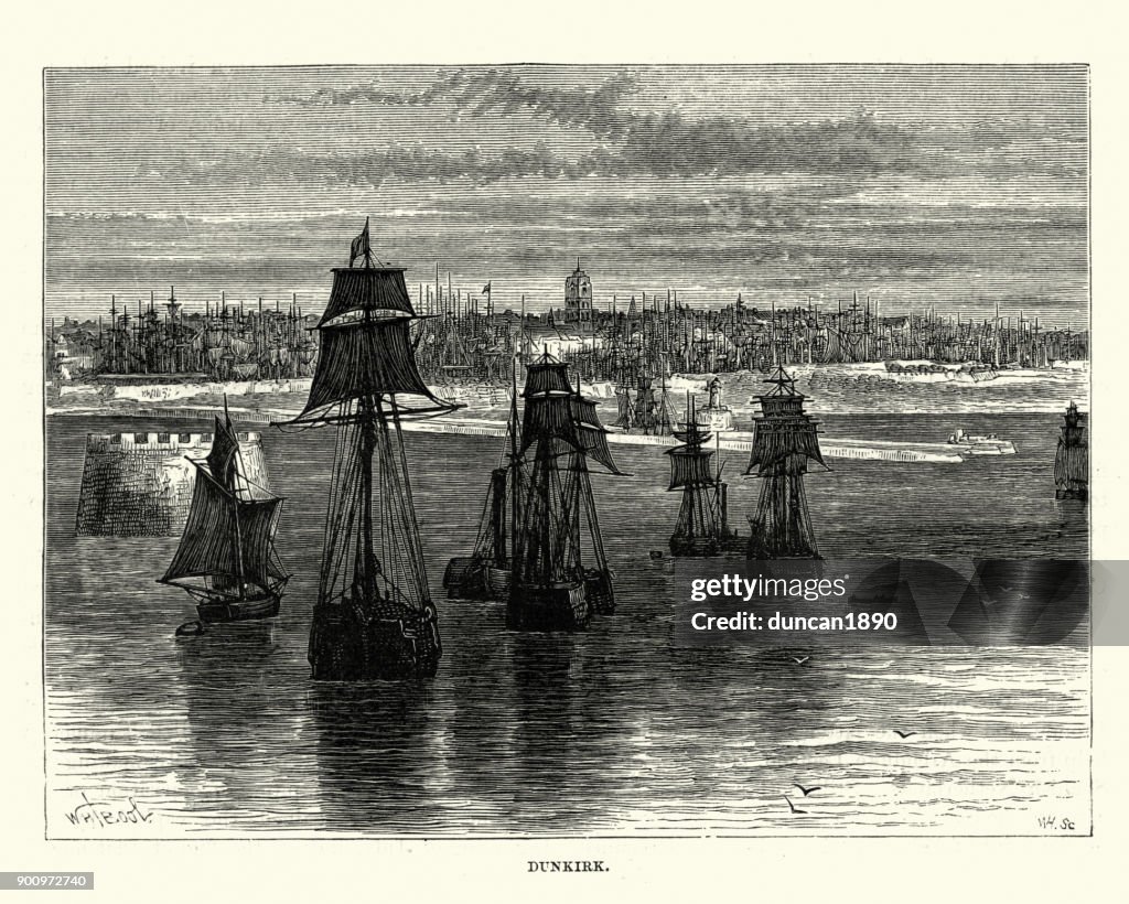 Port de Dunkerque, en France du XIXe siècle