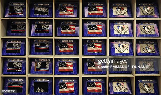 Shirts for sale are on display during the opening of the 9/11 Memorial Preview Site, in New York, August 26, 2009. The 9/11 Memorial Preview Site...