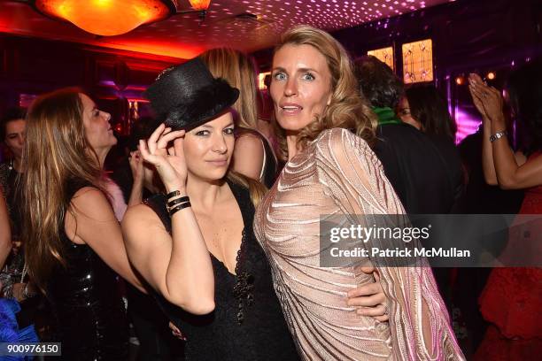 Coralie Charriol Paul and Jennifer Kennedy attend Julie Macklowe's 40th birthday Spectacular at La Goulue on December 19, 2017 in New York City.