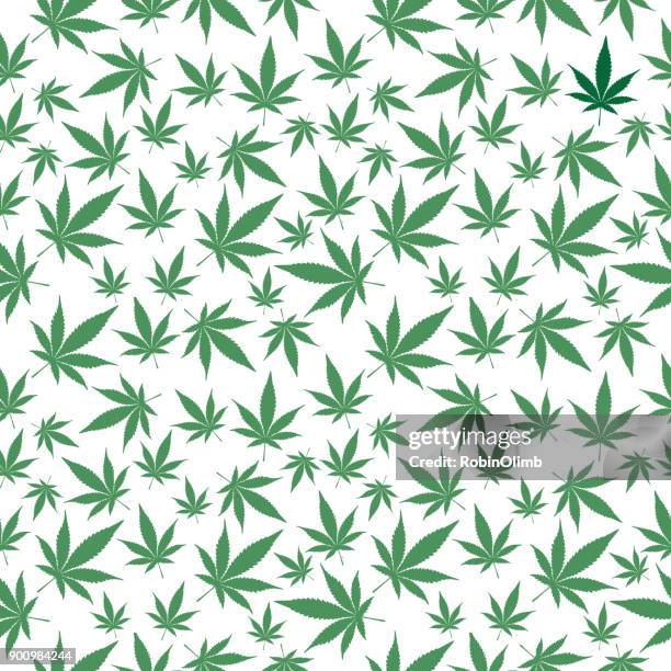 marijuana leaves seamless pattern - weed stock illustrations