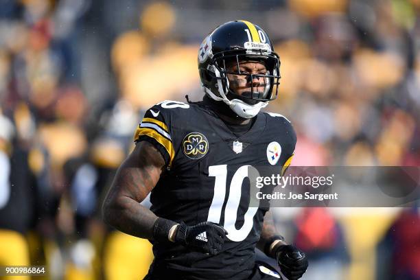 Martavis Bryant of the Pittsburgh Steelers in action during the game against the Cleveland Browns at Heinz Field on December 31, 2017 in Pittsburgh,...