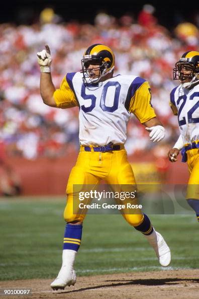 Frank Rice Rams Linebacker Frank Stams of the Los Angeles Rams celebrates after a ...